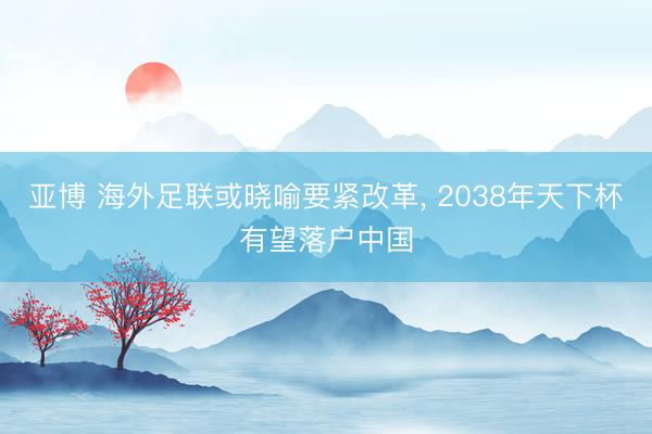 亚博 海外足联或晓喻要紧改革， 2038年天下杯有望落户中国