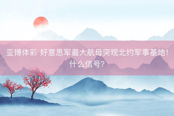 亚博体彩 好意思军最大航母突现北约军事基地！什么信号？