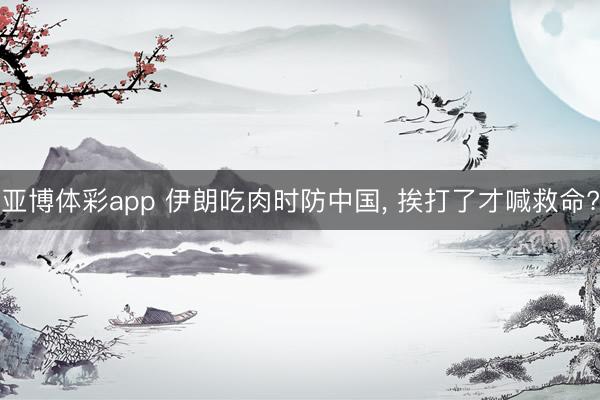 亚博体彩app 伊朗吃肉时防中国， 挨打了才喊救命?