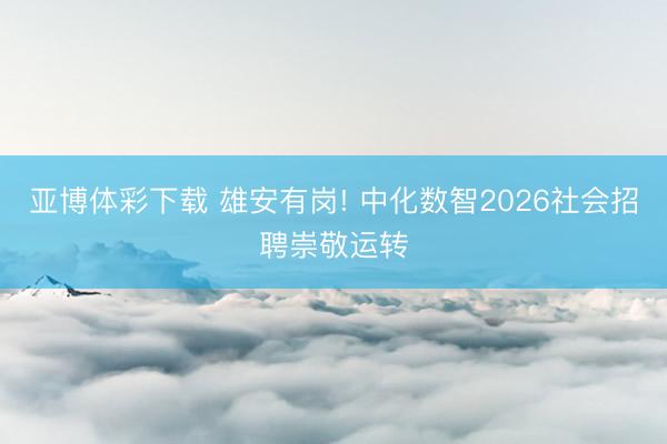 亚博体彩下载 雄安有岗! 中化数智2026社会招聘崇敬运转
