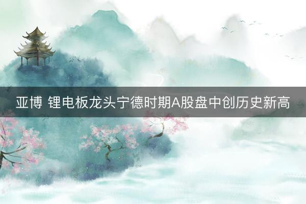 亚博 锂电板龙头宁德时期A股盘中创历史新高